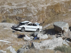 ۳ مصدوم در حادثه واژگونی خودرو پژو پارس در محور مسجدسلیمان-لالی